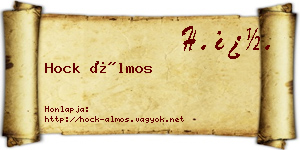 Hock Álmos névjegykártya