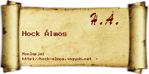 Hock Álmos névjegykártya